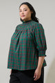 Jace Plaid Verity Smocked Top Curve