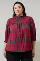 Jace Plaid Verity Smocked Top Curve