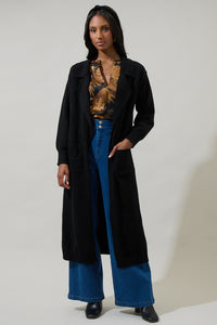 Gladis Collared Maxi Cardigan