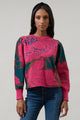 Zinnia Floral Gathered Shoulder Sweater