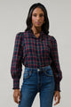 Chapman Plaid Split Neck Top