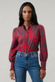 Chapman Plaid Split Neck Top