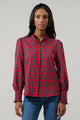 Chapman Plaid Split Neck Top