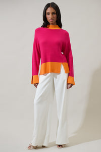 Paula Colorblock Wide Sleeve Sweater