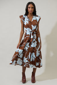 Zico Floral Dynamite Button Midi Dress