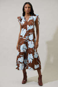 Zico Floral Dynamite Button Midi Dress