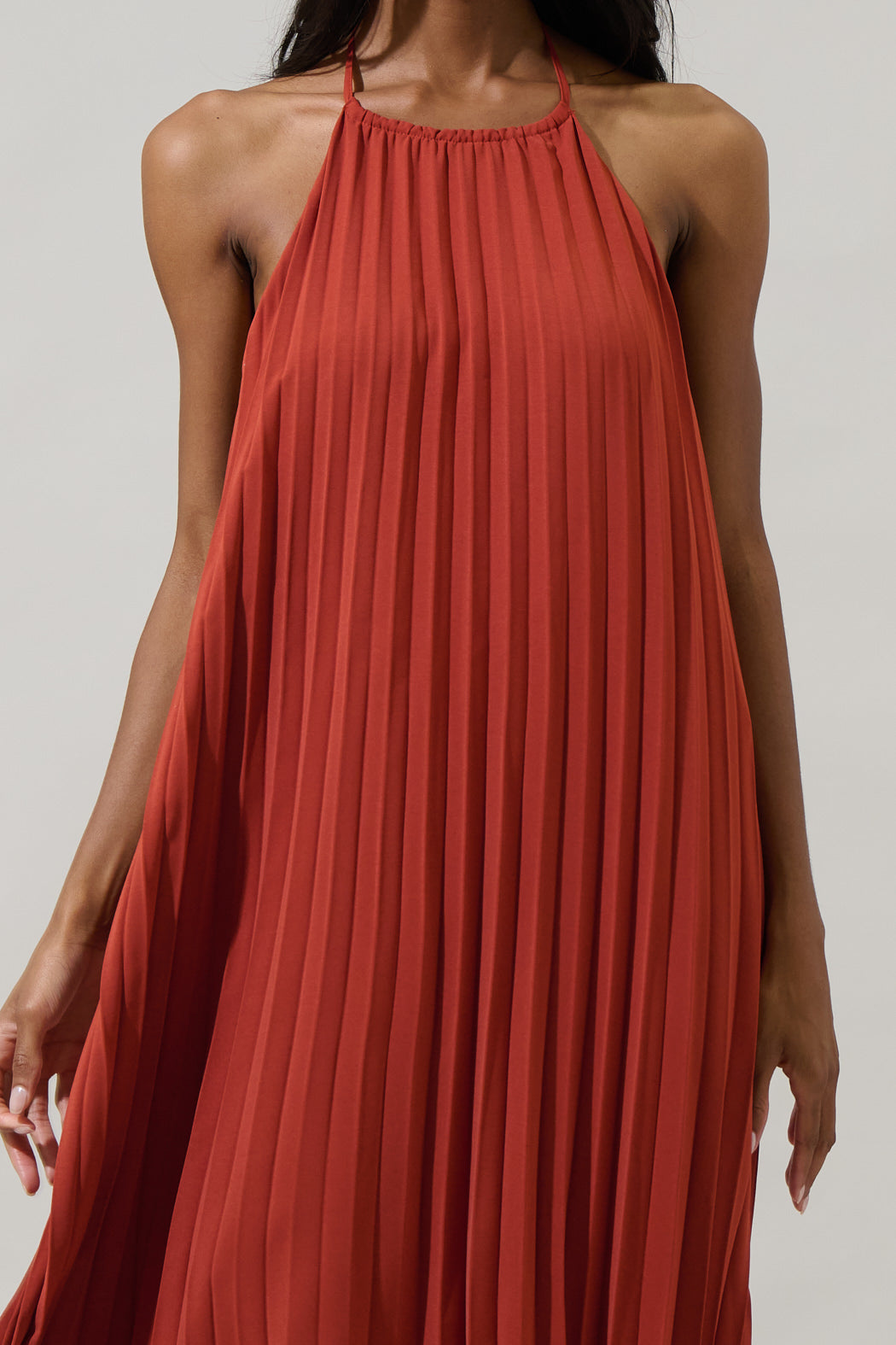 Wenden Halter Neck Pleated Midi Dress COBALT / XS by Sugarlips Wenden Halter Neck Pleated Midi Dress COBALT / XS by Sugarlips