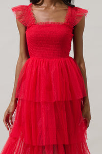 Valle Vista Tulle Smocked Midi Dress