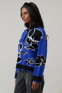 Carrey Floral Zip Up Sweater