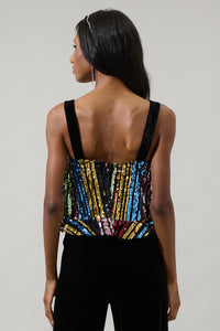 Jaen Striped Sequin Tank Top