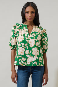 Lucena Floral Paz Poplin Short Sleeve Top