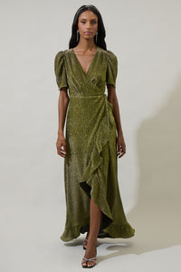 Kira Marly Shimmer Abelia Hi Low Wrap Dress