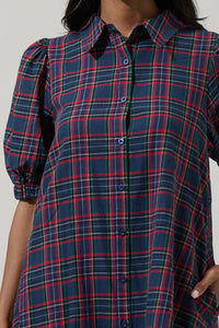 Chapman Plaid Levy Button Down Shift Dress