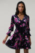 Tulda Floral Amari Velvet Tiered Mini Dress