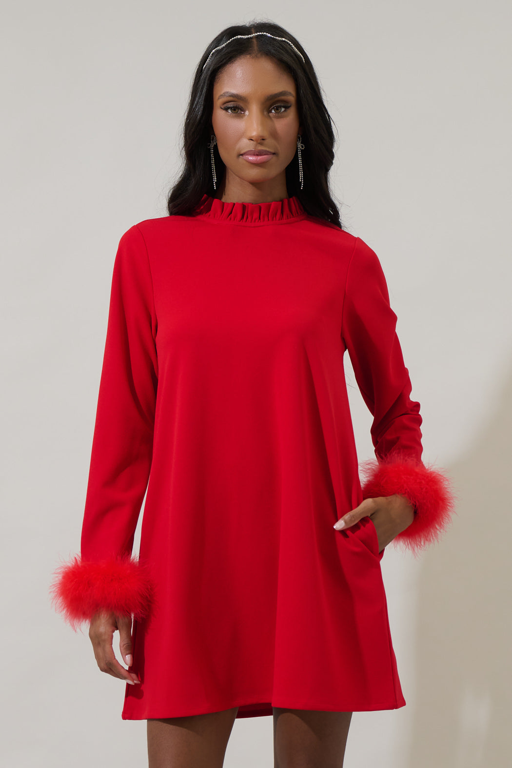 Nivea Feather Shift Mini Dress – Sugarlips