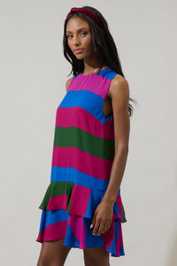 Saige Striped Una Shift Mini Dress