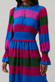 Saige Striped Ria Smocked Midi Dress