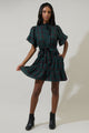 Brook Plaid Cottonwood Ruffle Button Down Mini Dress