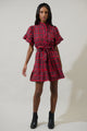 Arvada Plaid Cottonwood Ruffle Button Down Mini Dress