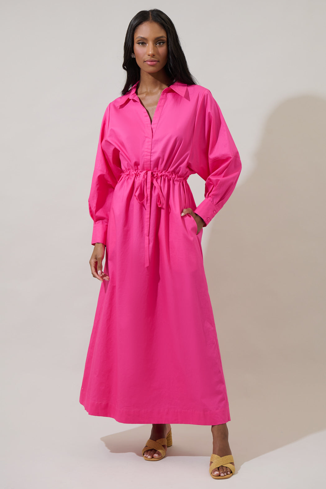 Faiza Dolman Sleeve Poplin Maxi Dress Sugarlips Faiza Dolman Sleeve Poplin Maxi Dress Sugarlips