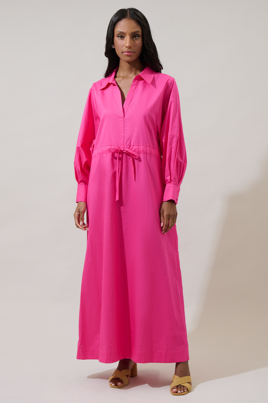 dolman sleeve maxi dress Faiza Dolman Sleeve Poplin Maxi Dress – Sugarlips