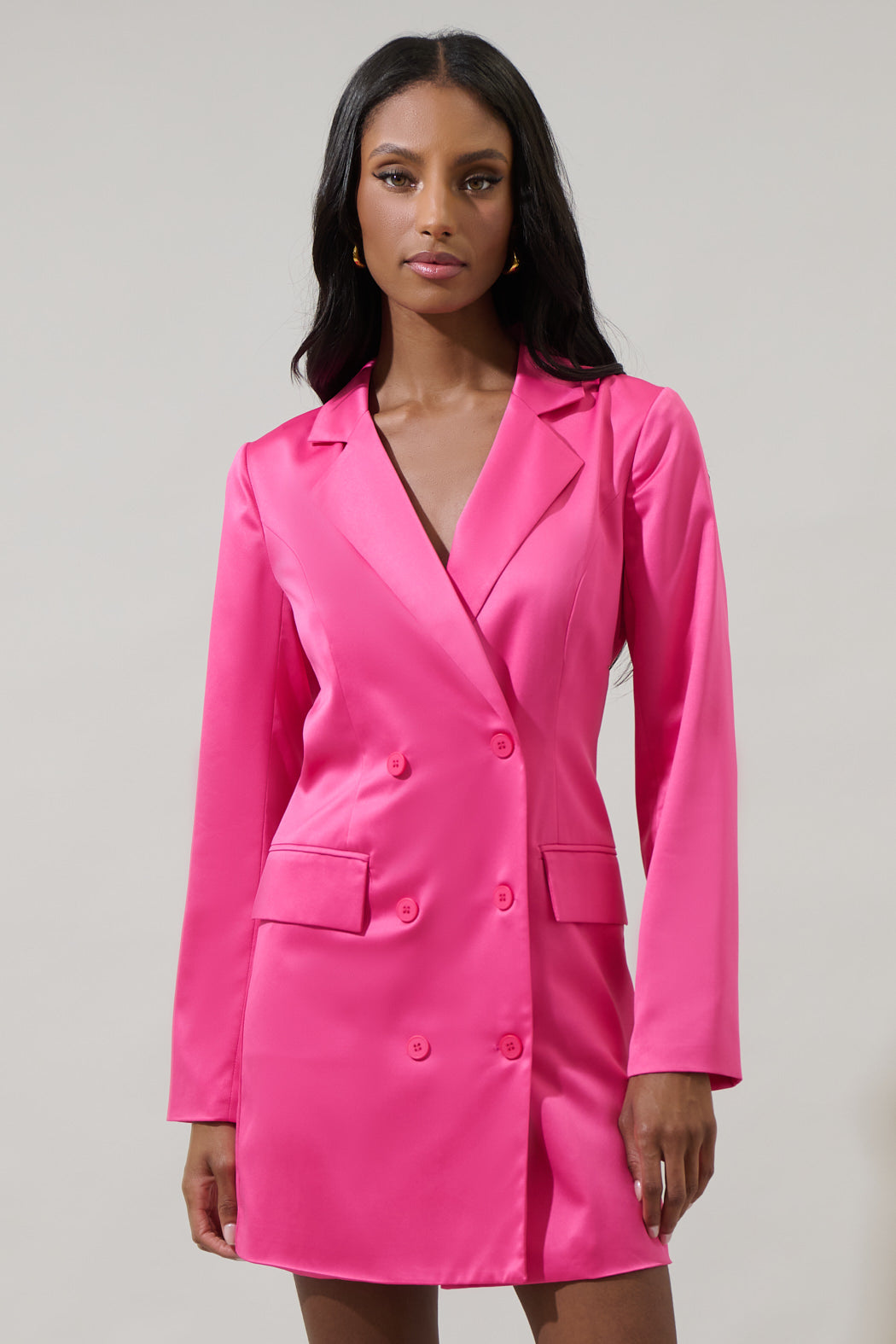 Leena Keep It Cool Oversized Blazer Dress FUCHSIA / S by Sugarlips Leena Keep It Cool Oversized Blazer Dress FUCHSIA / S by Sugarlips