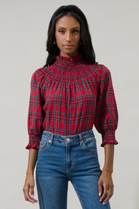 Jace Plaid Verity Smocked Top