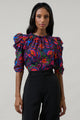 Raveena Midnight Floral Drape Sleeve Top