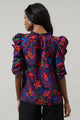 Raveena Midnight Floral Drape Sleeve Top