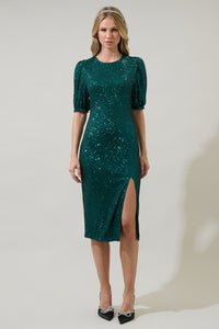 All That Glitters Sequin Midi Dress