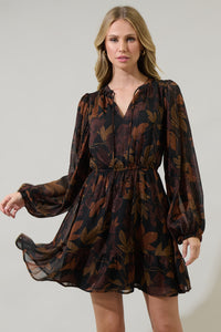 Larba Floral Paxton Balloon Sleeve Mini Dress