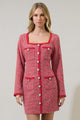 Yarnell Tweed Button Mini Dress