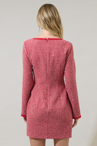 Yarnell Tweed Button Mini Dress