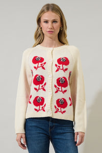 Peralta Floral Cropped Cardigan