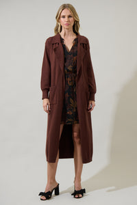 Gladis Collared Maxi Cardigan