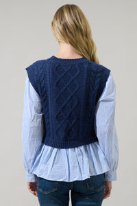 Venus Javelina Cable Knit Sweater Vest Top