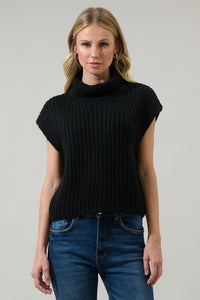 Monica Sleeveless Cropped Turtleneck Sweater