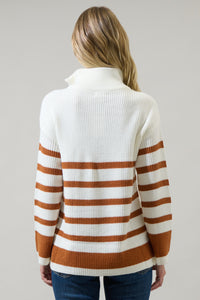 Tifton Striped Half Zip Up Sweater