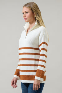 Tifton Striped Half Zip Up Sweater