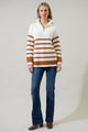 Tifton Striped Half Zip Up Sweater