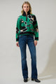 Carrey Floral Zip Up Sweater