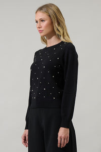 Vardina Rhinestone Cropped Sweater