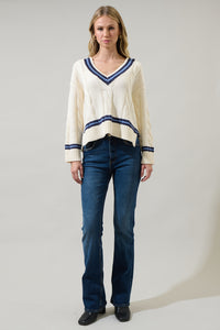 Maryville Cable Knit V Neck Sweater