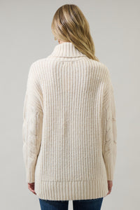 Quarry Cable Knit Turtleneck Tunic Sweater