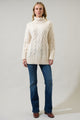 Quarry Cable Knit Turtleneck Tunic Sweater