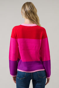 Delanie Multi Color Bell Sleeve Sweater