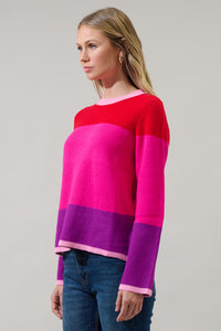 Delanie Multi Color Bell Sleeve Sweater