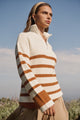 Tifton Striped Half Zip Up Sweater