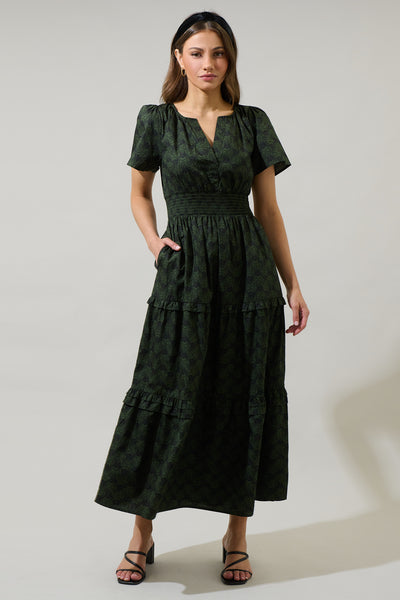 Haslet Floral Palmer Poplin Tiered Maxi Dress – Sugarlips