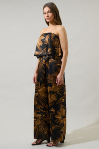 Palm Tropics Midnight Pinal Strapless Jumpsuit